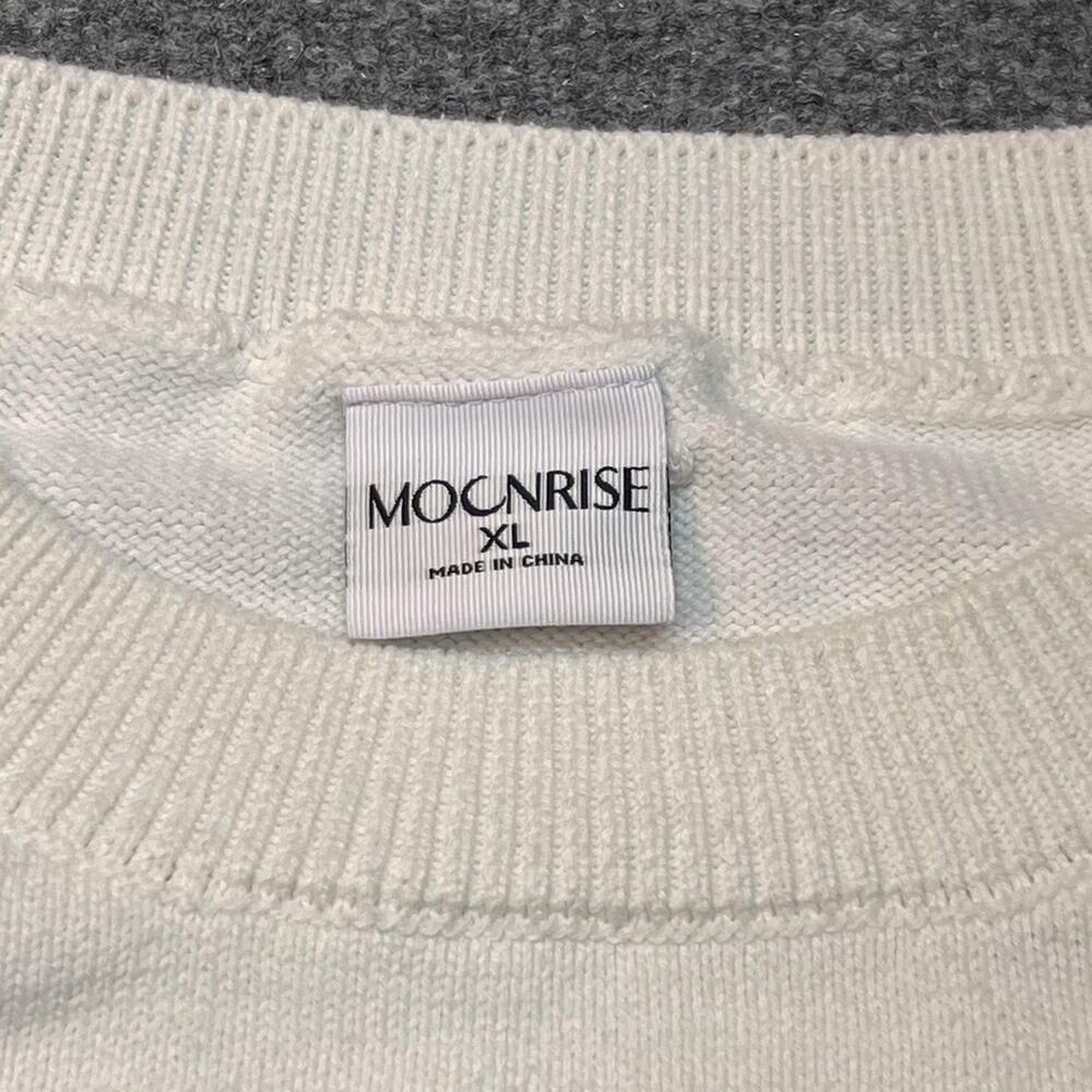 Moonrise Sweater Mens XL White Nantucket Graphic Crewneck Pullover Knit Preppy - Picture 4 of 8